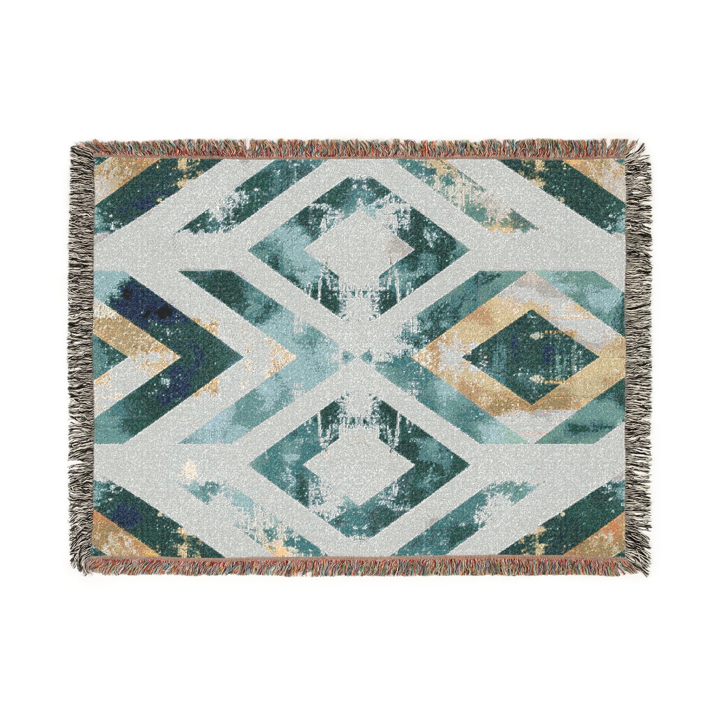 Geometric Woven Blanket: Cozy Home Decor, Gift for Him/Her, Modern Throw, Bohemian Accent for All Seasons, Vibrant Textile