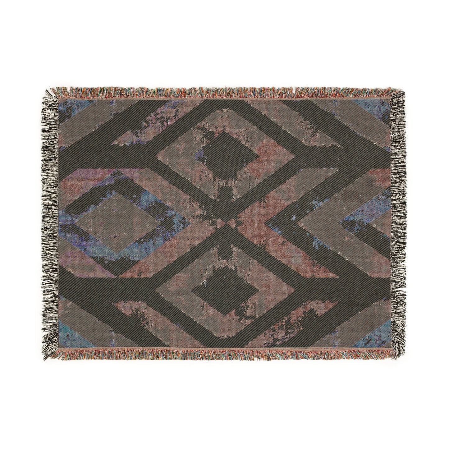 Geometric Woven Blanket: Cozy Home Decor, Gift for Him/Her, Modern Throw, Bohemian Accent for All Seasons, Vibrant Textile