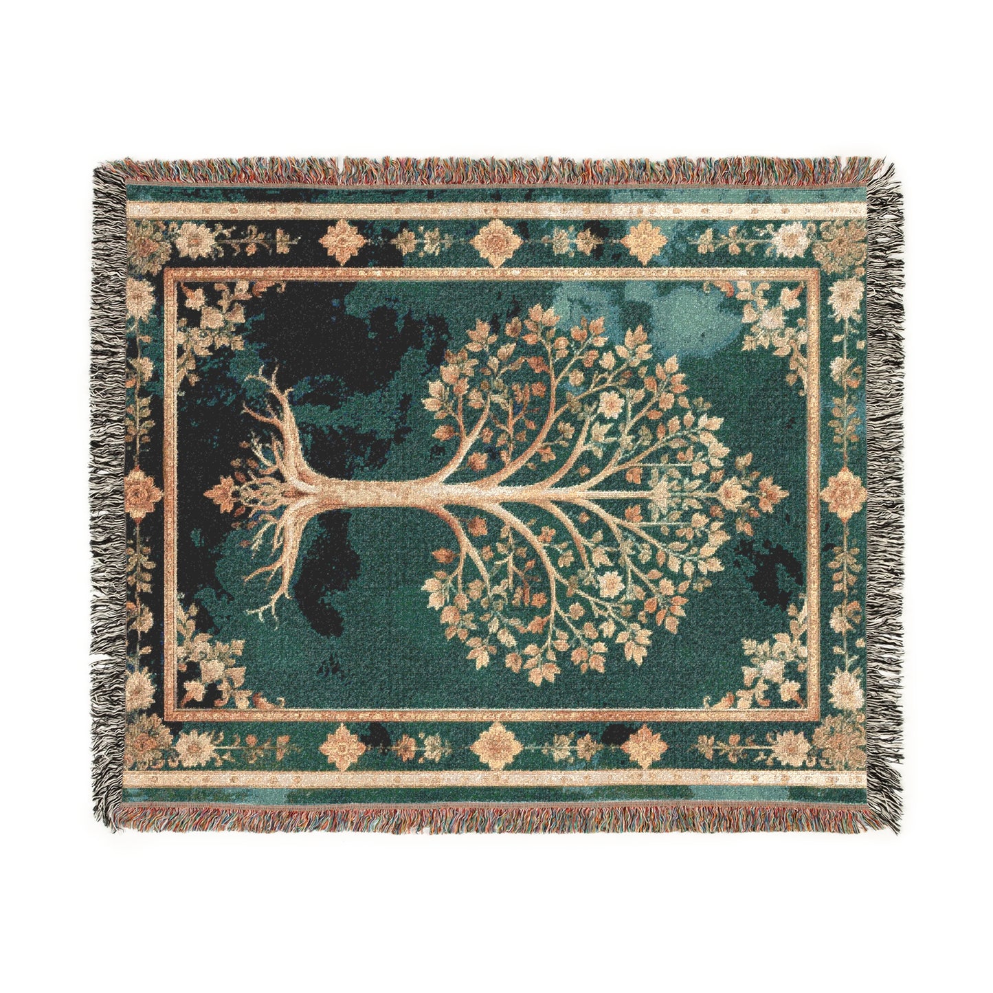 Bohemian Woven Blanket - Decorative Throw, Cozy Home Decor, Gifts for Her, Couch Cover, Tree of Life Design