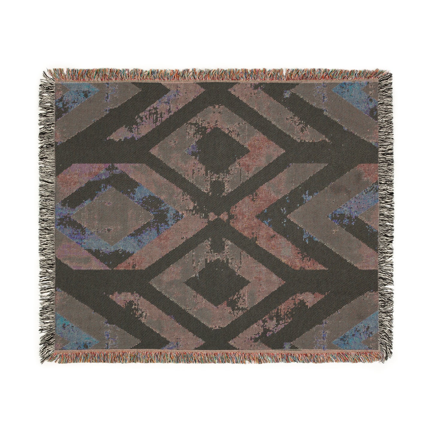 Geometric Woven Blanket: Cozy Home Decor, Gift for Him/Her, Modern Throw, Bohemian Accent for All Seasons, Vibrant Textile