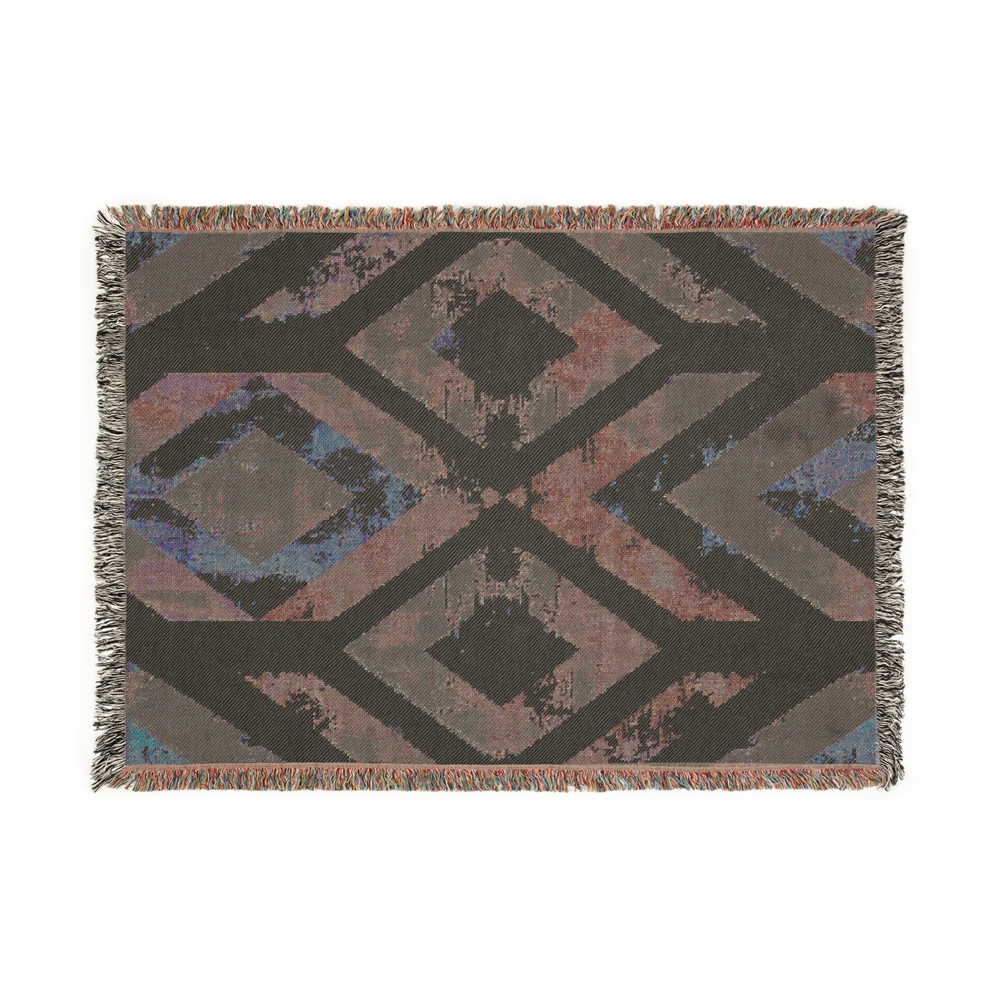 Geometric Woven Blanket: Cozy Home Decor, Gift for Him/Her, Modern Throw, Bohemian Accent for All Seasons, Vibrant Textile