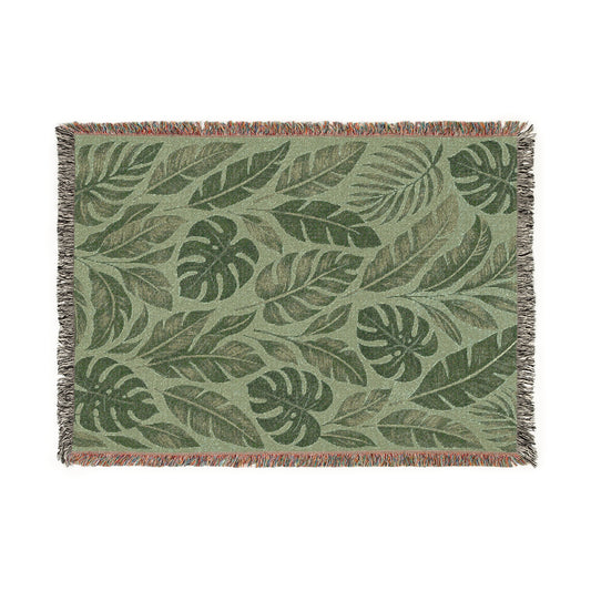Tropical Woven Blanket - Cozy Home Décor, Ideal for Living Rooms, Perfect for Housewarming, Gift for Nature Lovers, Indoor/Outdoor Use