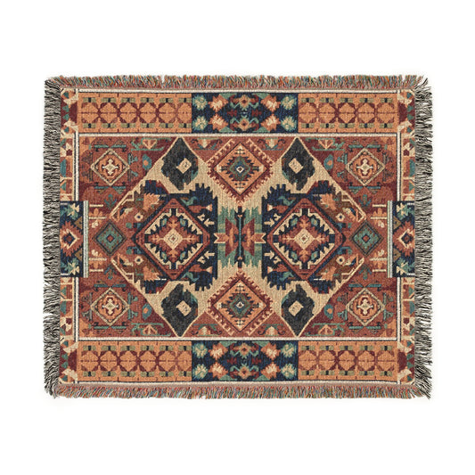 Vintage Woven Blanket, Cozy Home Decor, Bohemian Throw, Gift for Her, Warm Living Room Accessory