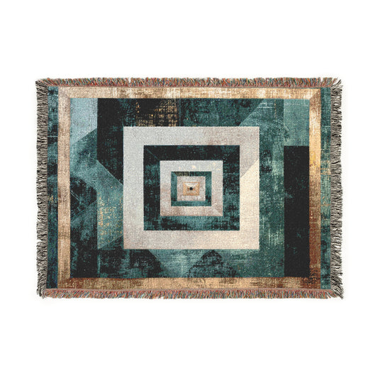 Geometric Woven Blanket - Cozy Home Decor, Boho Gift, Throw Blanket for All Occasions, Modern Design, Living Room Accessory