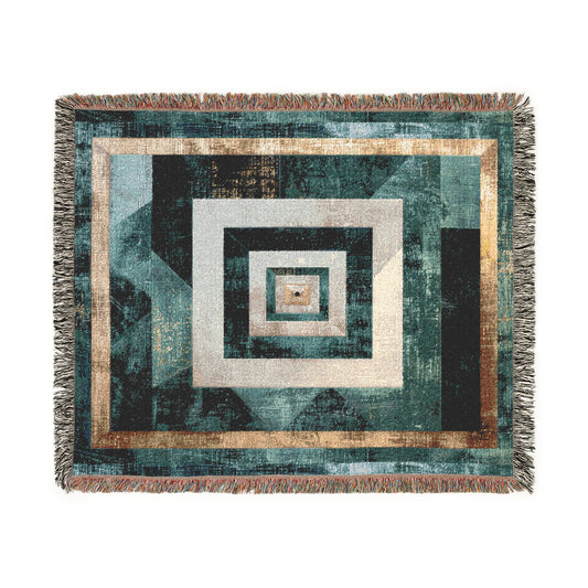 Geometric Woven Blanket - Cozy Home Decor, Boho Gift, Throw Blanket for All Occasions, Modern Design, Living Room Accessory