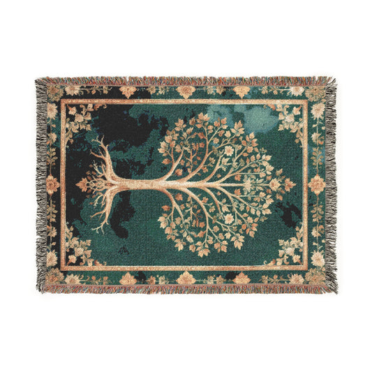 Bohemian Woven Blanket - Decorative Throw, Cozy Home Decor, Gifts for Her, Couch Cover, Tree of Life Design
