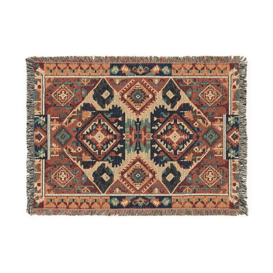 Vintage Woven Blanket, Cozy Home Decor, Bohemian Throw, Gift for Her, Warm Living Room Accessory